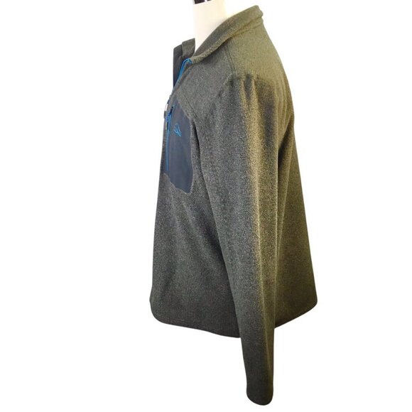 L.L. Bean North Ridge Slightly Fitted 1/4 Zip Fleece Pullover Sweater Gray Blue - Picture 4 of 7